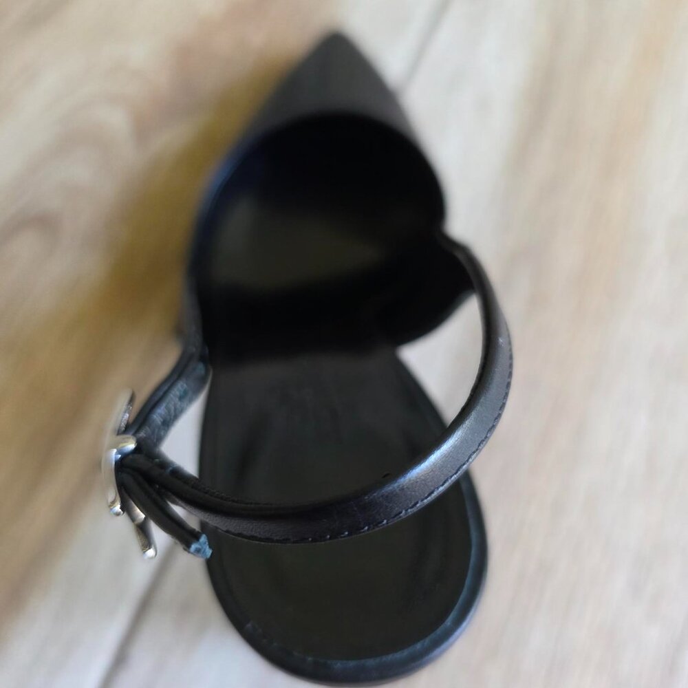 Hermes H Logo Black Leather Slingback Shoes Eur. 35 & Box - Picture 13 of 16